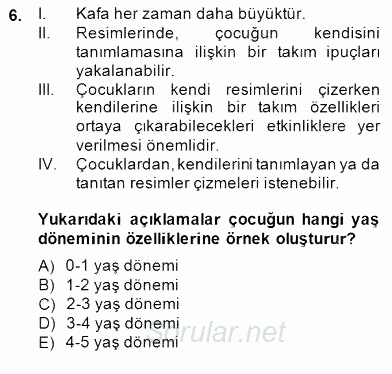 Görsel Sanatlar Eğitimi 2014 - 2015 Dönem Sonu Sınavı 6.Soru