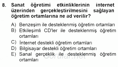Görsel Sanatlar Eğitimi 2014 - 2015 Dönem Sonu Sınavı 8.Soru