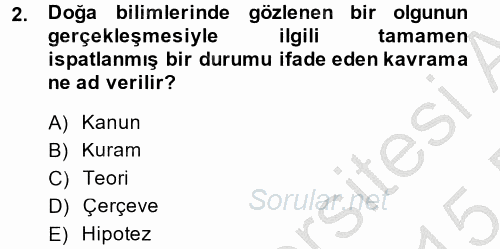 Örgüt Kuramı 2014 - 2015 Dönem Sonu Sınavı 2.Soru