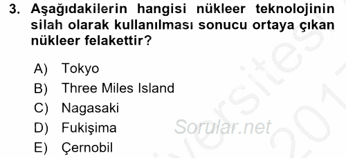 Çevre Sosyolojisi 2016 - 2017 3 Ders Sınavı 3.Soru