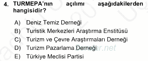 Çevre Sosyolojisi 2016 - 2017 3 Ders Sınavı 4.Soru