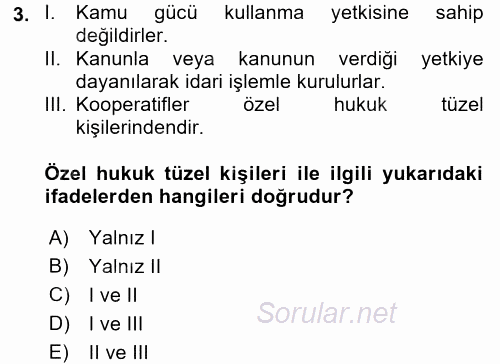 Özel Güvenlik Hukuku 1 2017 - 2018 Ara Sınavı 3.Soru