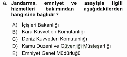 Özel Güvenlik Hukuku 1 2017 - 2018 Ara Sınavı 6.Soru