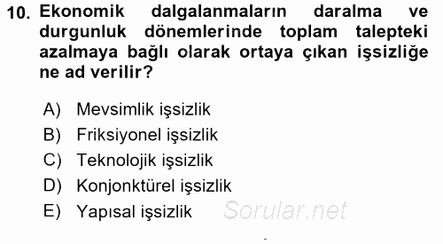 Davranış Bilimlerine Giriş 2015 - 2016 Dönem Sonu Sınavı 10.Soru