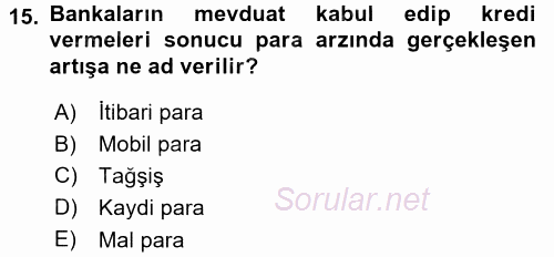 Davranış Bilimlerine Giriş 2015 - 2016 Dönem Sonu Sınavı 15.Soru