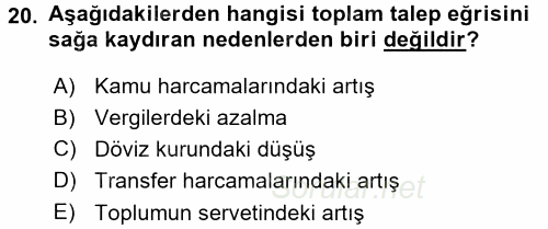 Davranış Bilimlerine Giriş 2015 - 2016 Dönem Sonu Sınavı 20.Soru