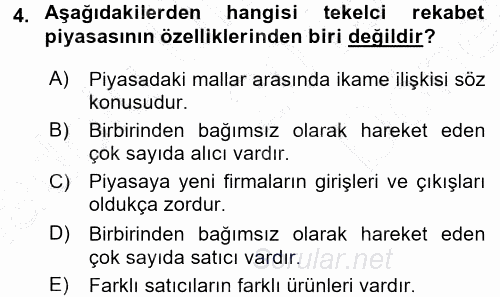 Davranış Bilimlerine Giriş 2015 - 2016 Dönem Sonu Sınavı 4.Soru