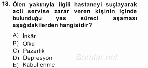 Aile Psikolojisi ve Eğitimi 2013 - 2014 Tek Ders Sınavı 18.Soru