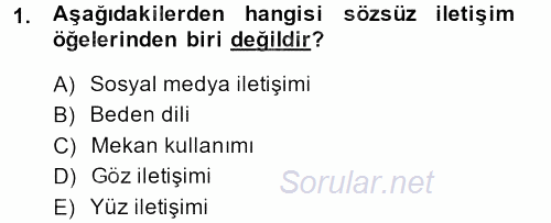 Görüşme Teknikleri 2013 - 2014 Ara Sınavı 1.Soru