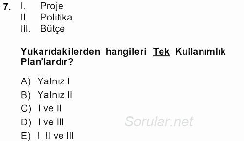 İşletme Yönetimi 2014 - 2015 Dönem Sonu Sınavı 7.Soru