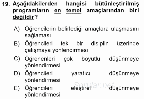 Çocuk, Bilim Ve Teknoloji 2017 - 2018 3 Ders Sınavı 19.Soru