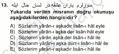 XIX. Yüzyıl Türk Edebiyatı 2012 - 2013 Ara Sınavı 13.Soru