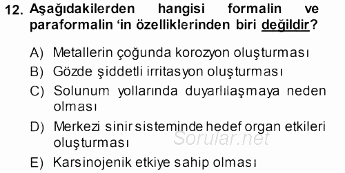 Temel Veteriner Patoloji 2013 - 2014 Ara Sınavı 12.Soru