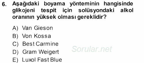 Temel Veteriner Patoloji 2013 - 2014 Ara Sınavı 6.Soru