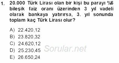 Spor Finansmanı 2013 - 2014 Tek Ders Sınavı 1.Soru