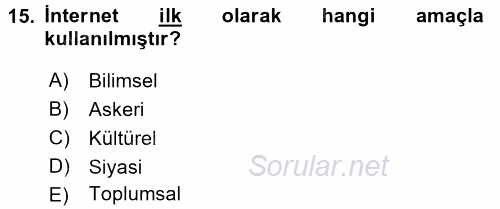 Halkla İlişkiler Uygulama Teknikleri 2017 - 2018 Dönem Sonu Sınavı 15.Soru