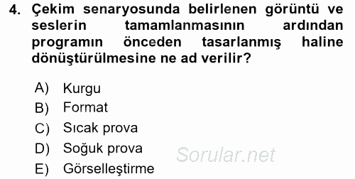 Halkla İlişkiler Uygulama Teknikleri 2017 - 2018 Dönem Sonu Sınavı 4.Soru