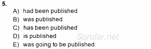 Pedagojik Gramer 2 2014 - 2015 Tek Ders Sınavı 5.Soru
