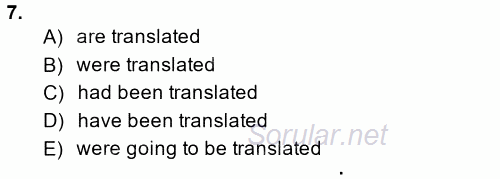 Pedagojik Gramer 2 2014 - 2015 Tek Ders Sınavı 7.Soru