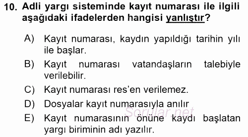 Kalem Mevzuatı 2015 - 2016 Ara Sınavı 10.Soru