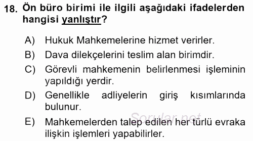 Kalem Mevzuatı 2015 - 2016 Ara Sınavı 18.Soru