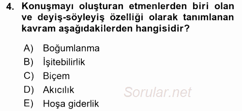 Etkili İletişim Teknikleri 2016 - 2017 3 Ders Sınavı 4.Soru