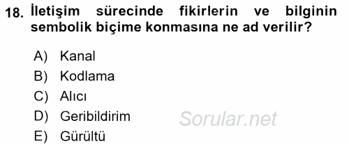 Pazarlama Yönetimi 2015 - 2016 Tek Ders Sınavı 18.Soru