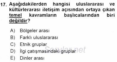 İletişim Bilgisi 2015 - 2016 Dönem Sonu Sınavı 17.Soru