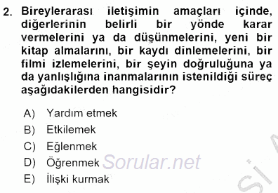İletişim Bilgisi 2015 - 2016 Dönem Sonu Sınavı 2.Soru