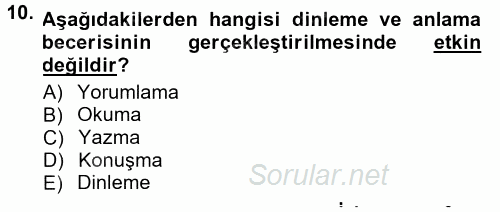 Halkla İlişkiler Ve İletişim 2014 - 2015 Dönem Sonu Sınavı 10.Soru