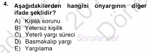 Halkla İlişkiler Ve İletişim 2014 - 2015 Dönem Sonu Sınavı 4.Soru