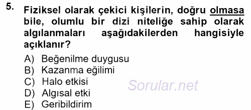 Halkla İlişkiler Ve İletişim 2014 - 2015 Dönem Sonu Sınavı 5.Soru