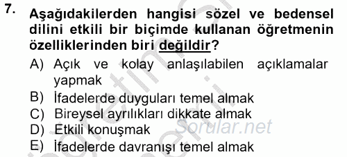 Halkla İlişkiler Ve İletişim 2014 - 2015 Dönem Sonu Sınavı 7.Soru