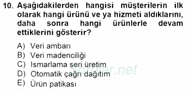 Çağrı Merkezinde Müşteri İlişkileri Yönetimi 2014 - 2015 Ara Sınavı 10.Soru
