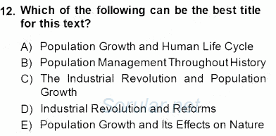 İleri Okuma Ve Yazma Becerileri 2 2014 - 2015 Dönem Sonu Sınavı 12.Soru