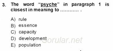 İleri Okuma Ve Yazma Becerileri 2 2014 - 2015 Dönem Sonu Sınavı 3.Soru