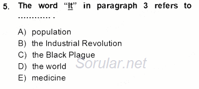 İleri Okuma Ve Yazma Becerileri 2 2014 - 2015 Dönem Sonu Sınavı 5.Soru