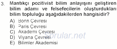 Felsefe 2012 - 2013 Tek Ders Sınavı 3.Soru