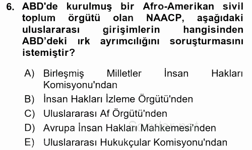 Amerikan Dış Politikası 2016 - 2017 Ara Sınavı 6.Soru