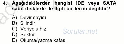 Temel Bilgi Teknolojileri 2 2012 - 2013 Ara Sınavı 4.Soru