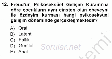 Erken Çocukluk Döneminde Gelişim 1 2014 - 2015 Ara Sınavı 12.Soru