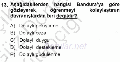 Erken Çocukluk Döneminde Gelişim 1 2014 - 2015 Ara Sınavı 13.Soru