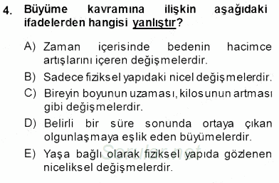 Erken Çocukluk Döneminde Gelişim 1 2014 - 2015 Ara Sınavı 4.Soru