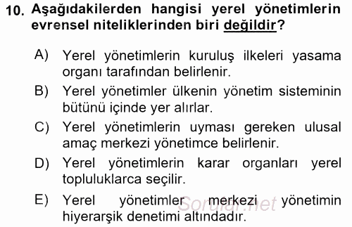 Sosyal Politika 2 2016 - 2017 Dönem Sonu Sınavı 10.Soru