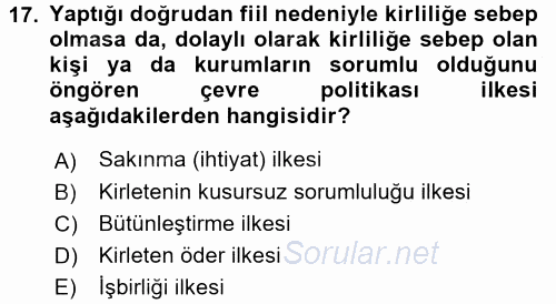 Sosyal Politika 2 2016 - 2017 Dönem Sonu Sınavı 17.Soru