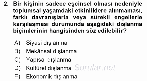Sosyal Politika 2 2016 - 2017 Dönem Sonu Sınavı 2.Soru