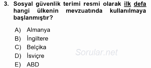 Sosyal Politika 2 2016 - 2017 Dönem Sonu Sınavı 3.Soru