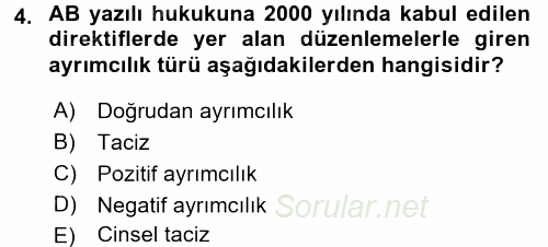 Sosyal Politika 2 2016 - 2017 Dönem Sonu Sınavı 4.Soru