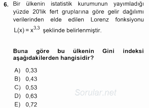 Matematik 2 2016 - 2017 3 Ders Sınavı 6.Soru