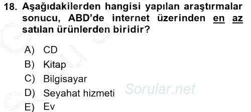 Mağaza Atmosferi 2015 - 2016 Dönem Sonu Sınavı 18.Soru